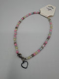 Rosy Heart 11" Beaded Stainless Steel Anklet