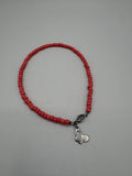 Fire Butterfly 11" Beaded Stainless Steel Anklet
