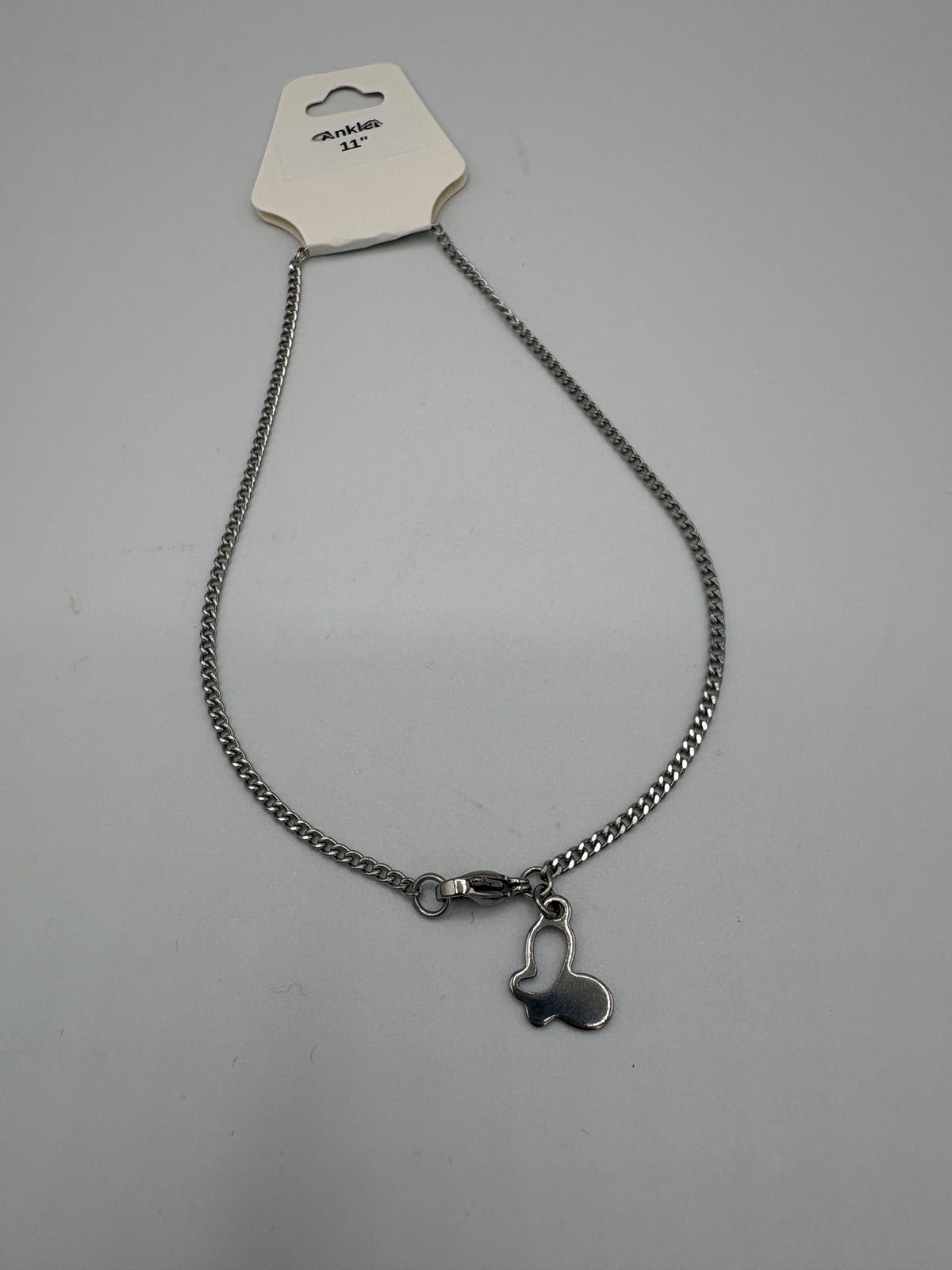 Butterfly Charm Twisted Curb Chain 11" Stainless Steel Anklet