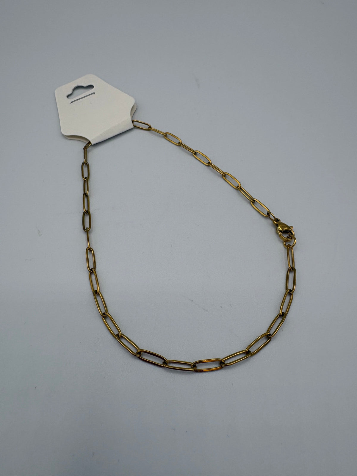 Elegant Paperclip Chain 11" Gold-plated Stainless Steel Anklet