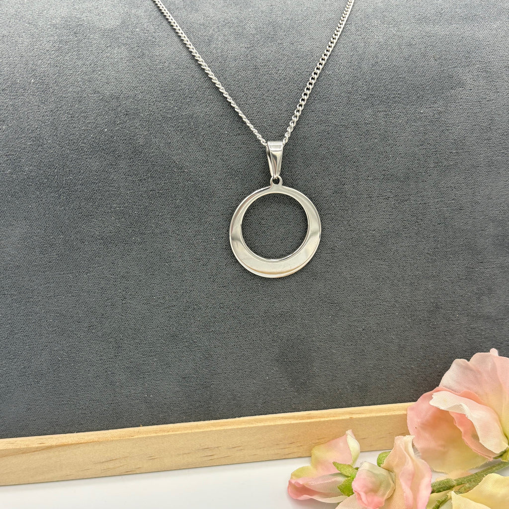 Statement Hoop 20" Stainless Steel Necklace