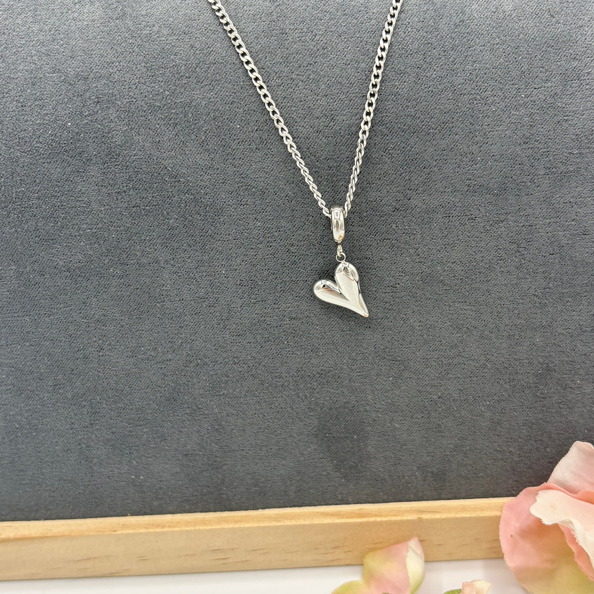 Soft Heart 18" Stainless Steel Necklace