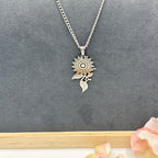 Country Flower 22" Stainless Steel Necklace