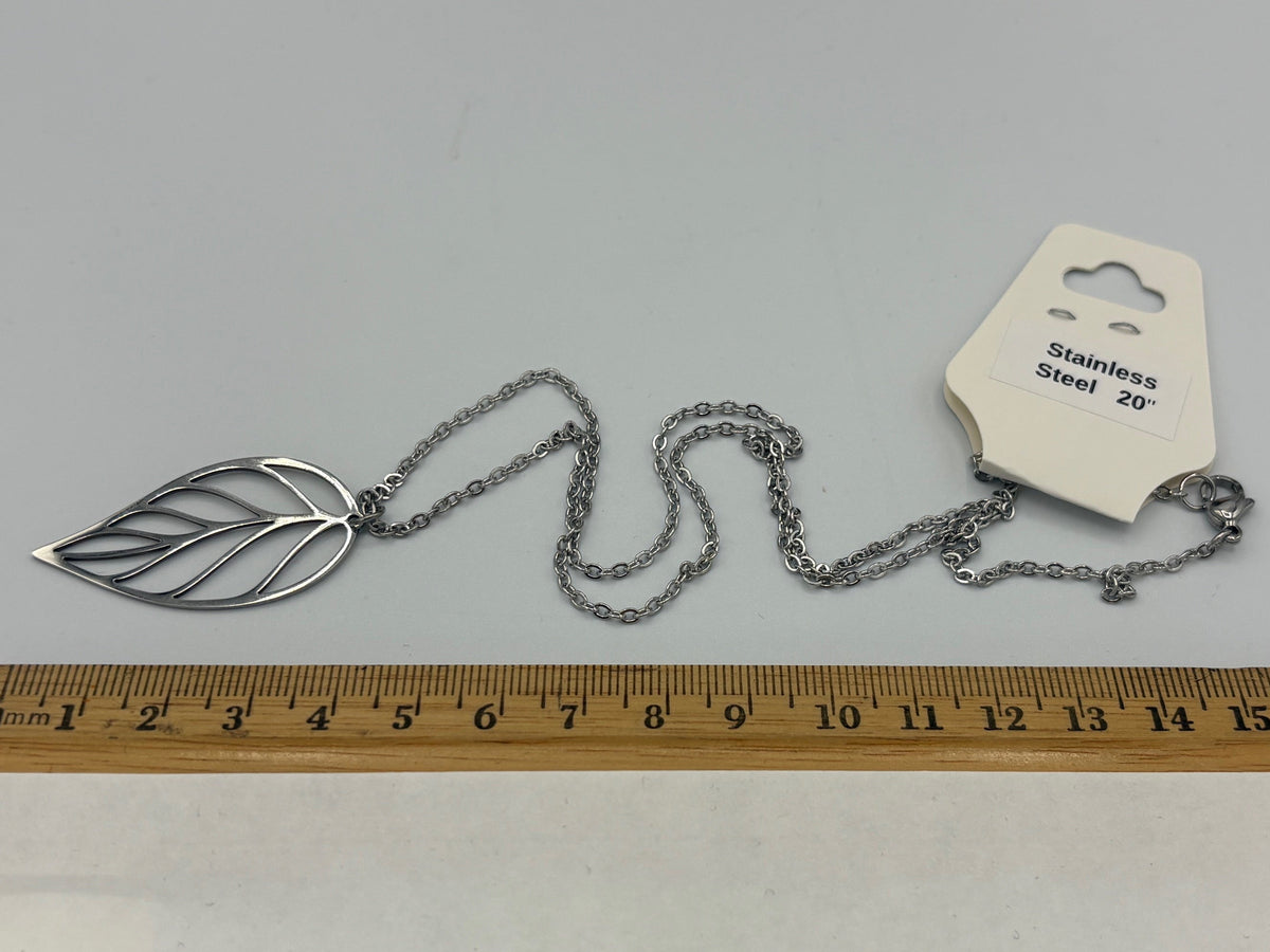 Silver Leaf 20" Stainless Steel Necklace