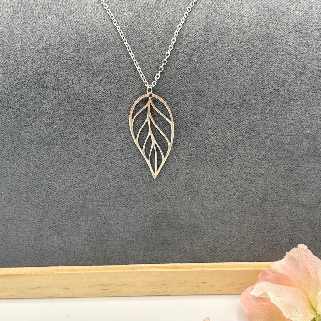 Silver Leaf 20" Stainless Steel Necklace