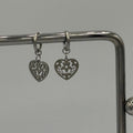 Floral Heart Stainless Steel Earrings