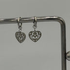 Floral Heart Stainless Steel Earrings