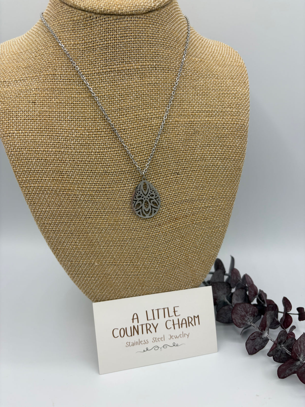 Silver Lattice 18" Stainless Steel Necklace