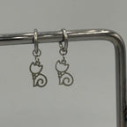 Silver Cats Stainless Steel Earrings