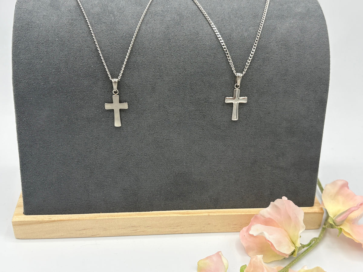 Reversable Cross 18" Stainless Steel Necklace