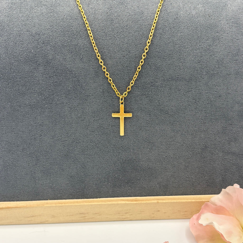 Dainty Cross 18" Stainless Steel Necklace