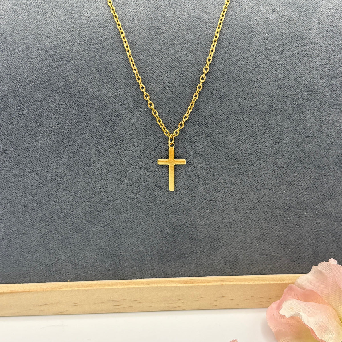 Dainty Cross 18" Stainless Steel Necklace