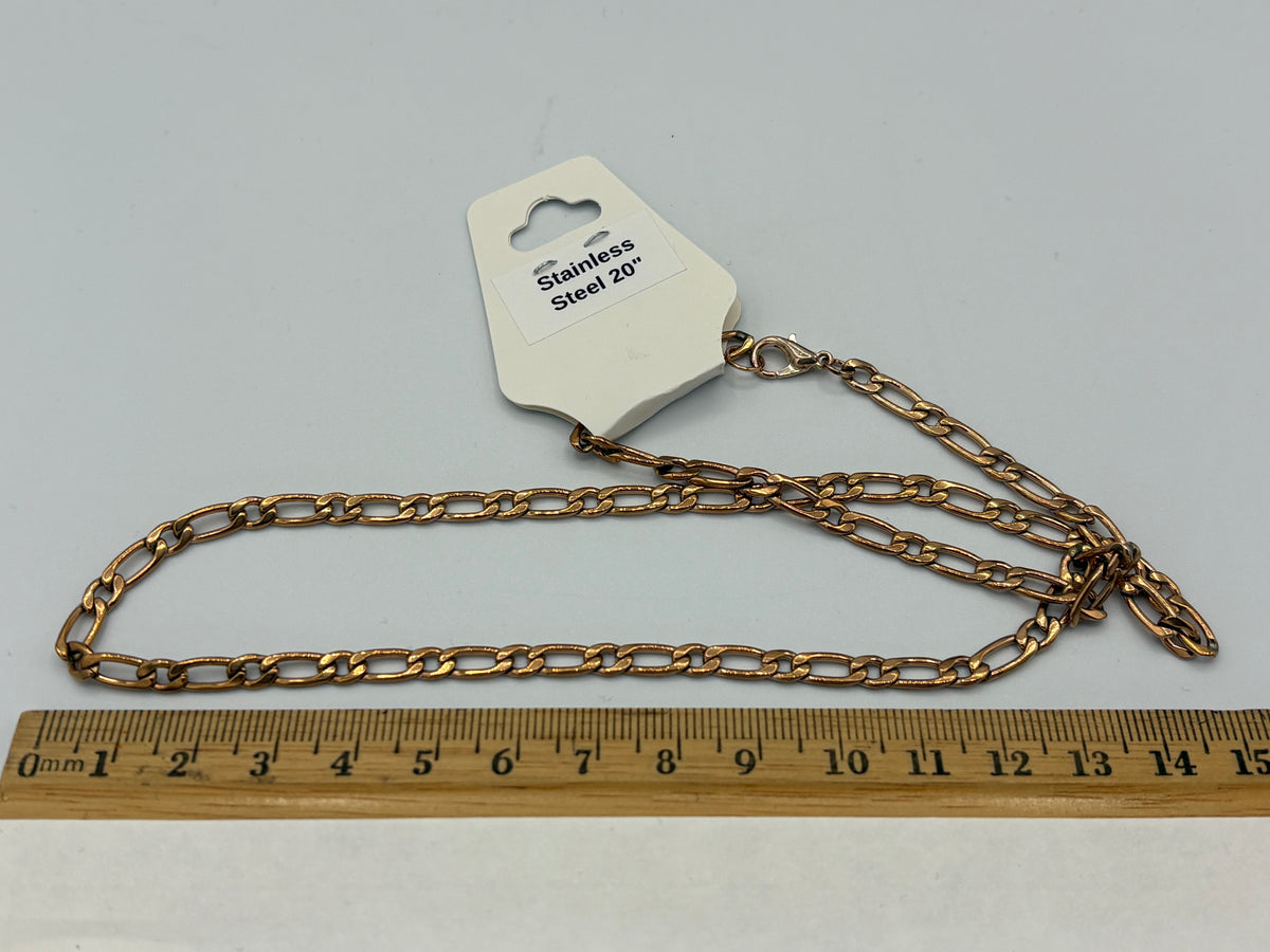 Rose Gold 20" Stainless Steel Curb Chain