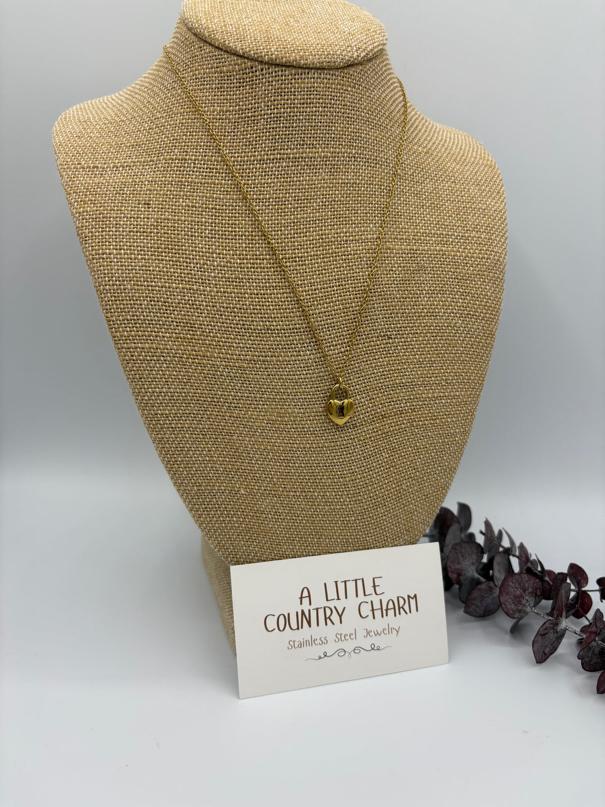 Gold Locket 20" Stainless Steel Necklace