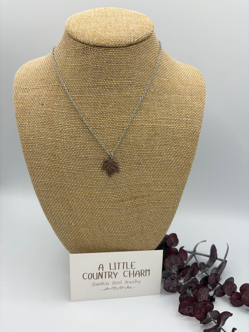 Canadian Maple 18" Stainless Steel Necklace