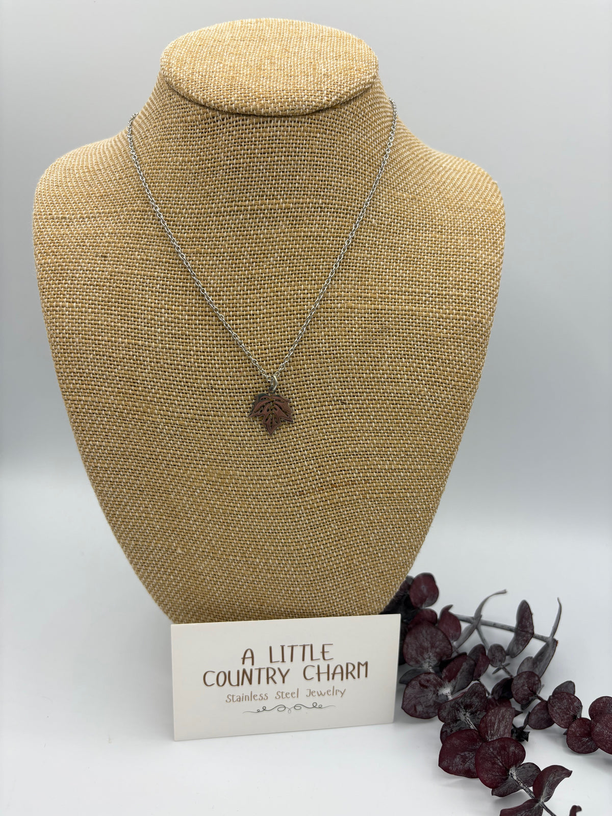 Canadian Maple 18" Stainless Steel Necklace