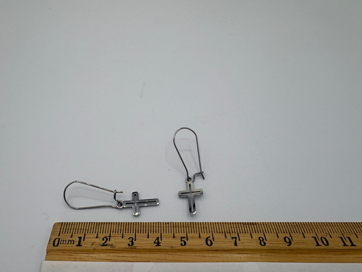 Cross Silhouette Stainless Steel Earrings