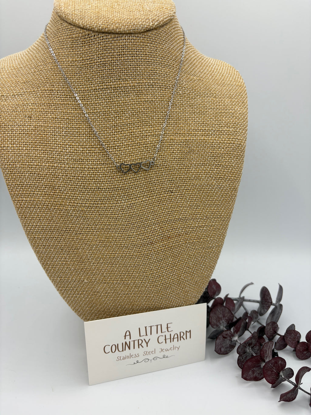Dainty Hearts 16" Stainless Steel Necklace