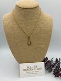 Gold Tear Drop 18" Stainless Steel Necklace