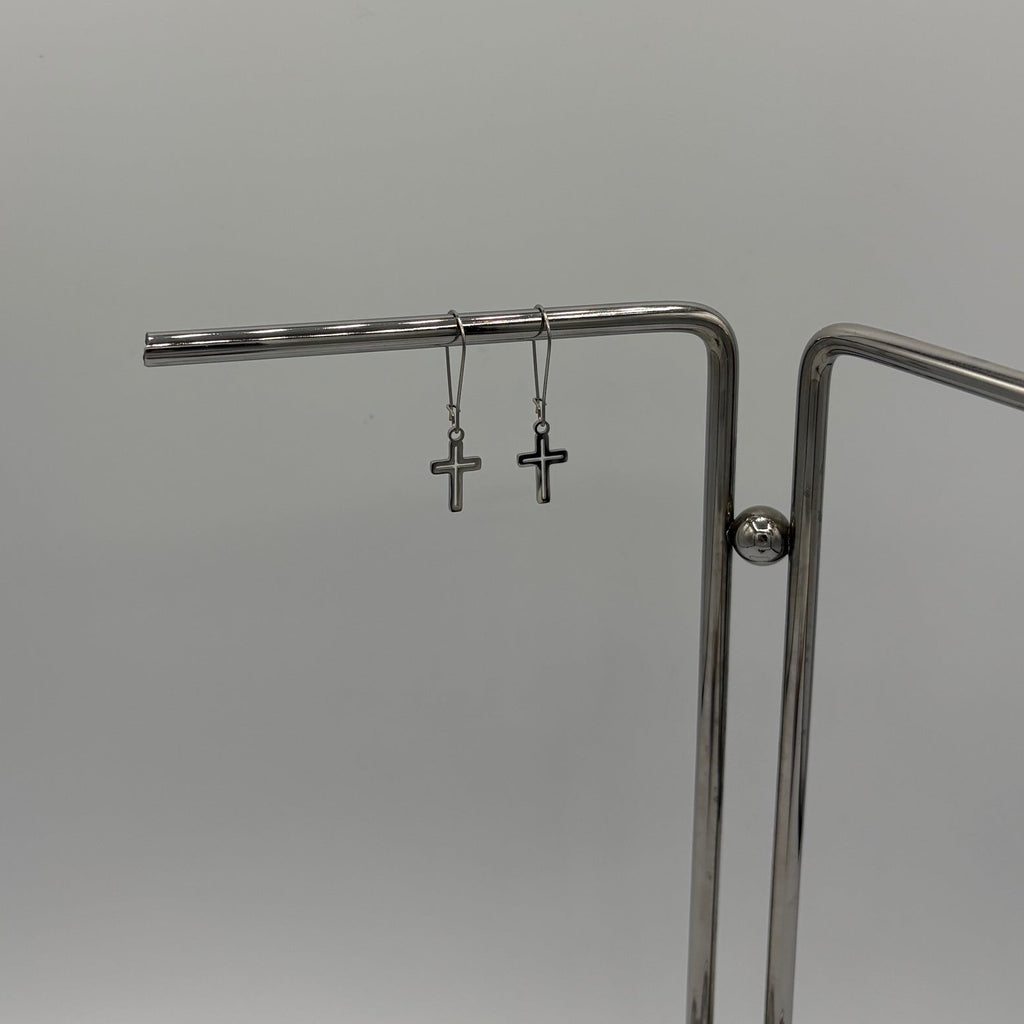 Cross Silhouette Stainless Steel Earrings