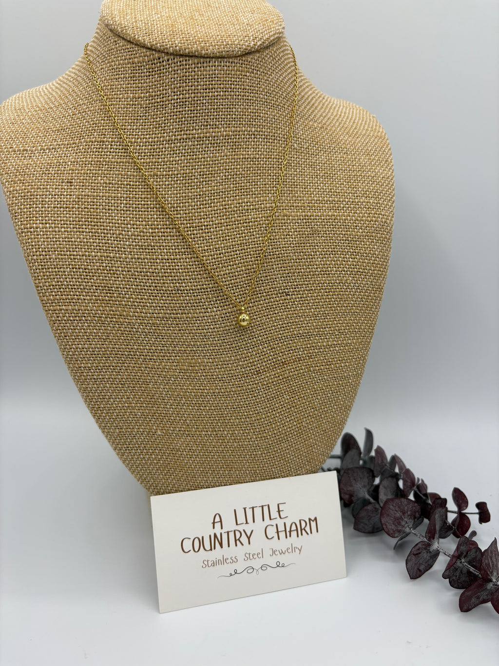 Golden Pearl 18" Stainless Steel Necklace