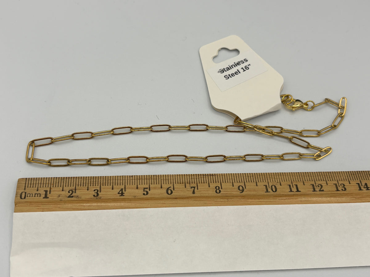 Gold-plated Stainless Steel Paperclip Chain