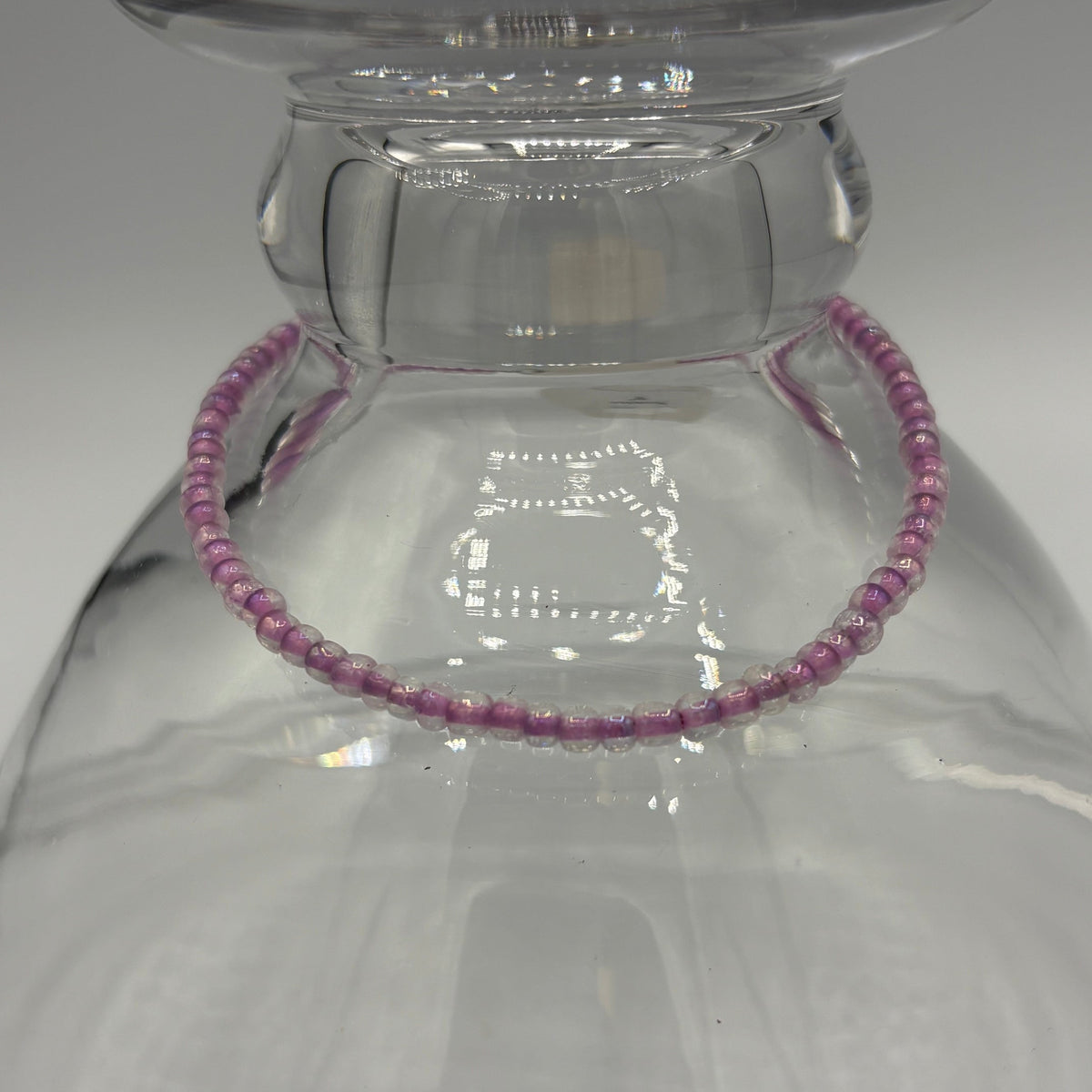 Glossy Blossom 9" Beaded Stainless Steel Anklet