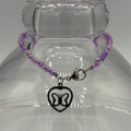 Lavender Shimmer 9" Beaded Stainless Steel Anklet