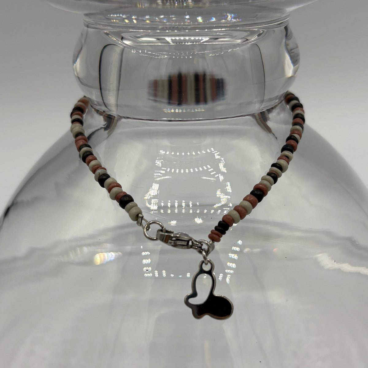 Rock Garden 9" Beaded Stainless Steel Anklet