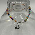 Rainbow Butterfly 9" Beaded Stainless Steel Anklet