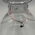 Soft Pink Butterfly 9" Beaded Stainless Steel Anklet
