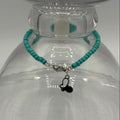 Teal Stone 9" Beaded Stainless Steel Anklet