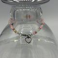 Rosy Heart 9" Beaded Stainless Steel Anklet