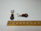 Earth Tone Harmony Drop Beaded Stainless Steel Earrings