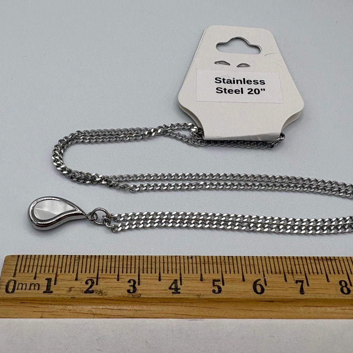Raindrop 20" Stainless Steel Necklace
