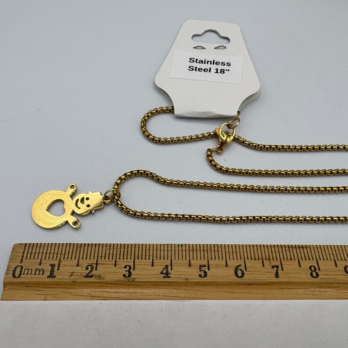 Gold Frosty 18" Stainless Steel Necklace