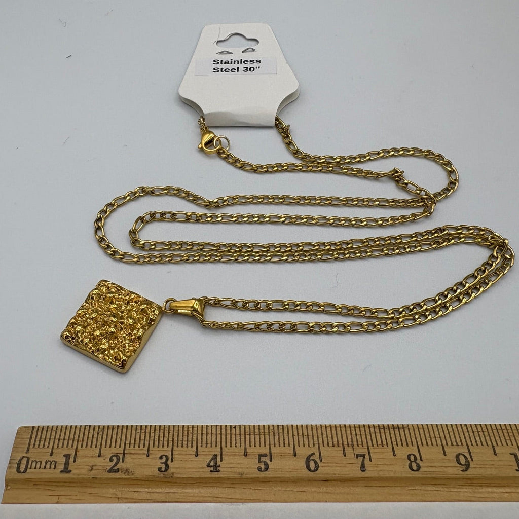 Golden Gem 30" Stainless Steel Necklace