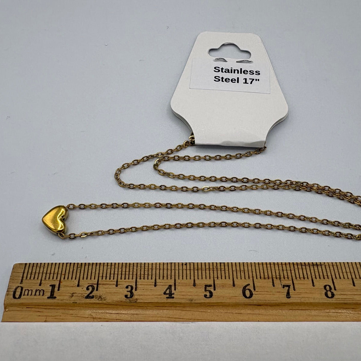 Mini Heart 17" Stainless Steel Necklace