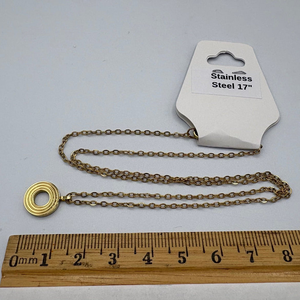 Coil Pendant 17" Stainless Steel Necklace