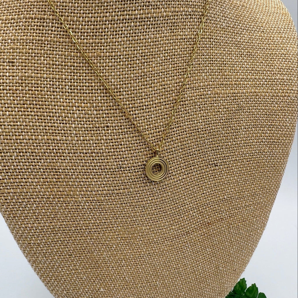 Coil Pendant 17" Stainless Steel Necklace