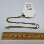 Delicate Golden Cross 17" Stainless Steel Necklace