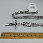 Crucifix 23" Stainless Steel Necklace