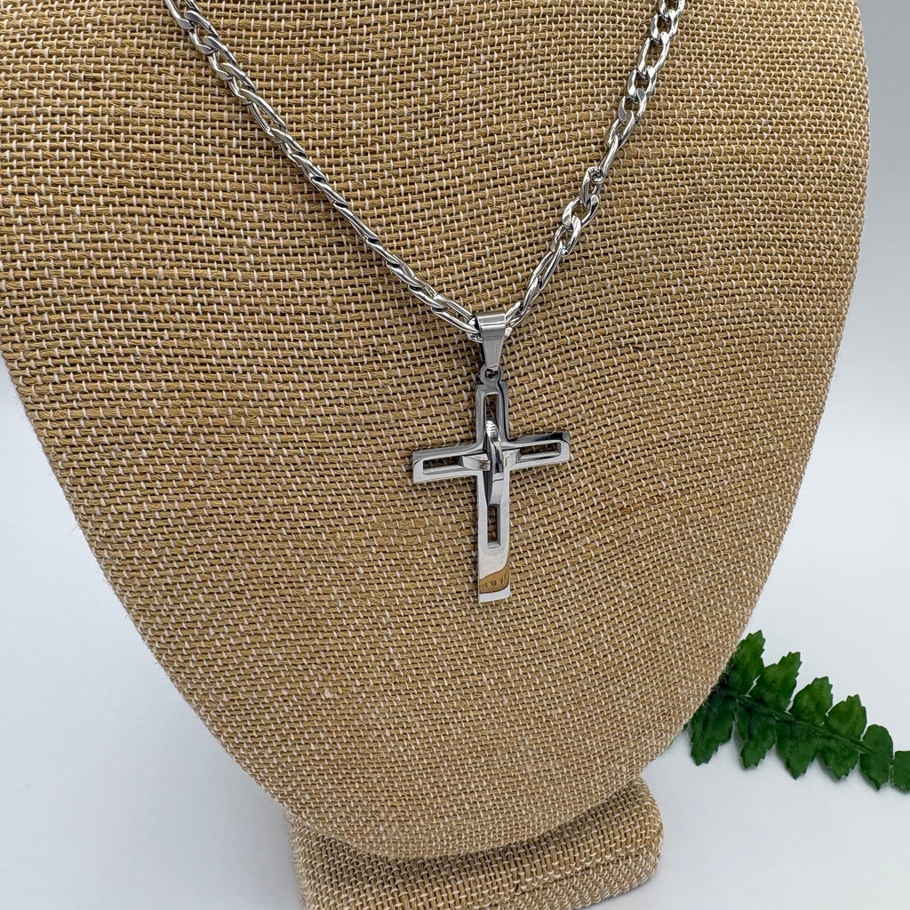 Crucifix 23" Stainless Steel Necklace