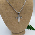 Crucifix 23" Stainless Steel Necklace