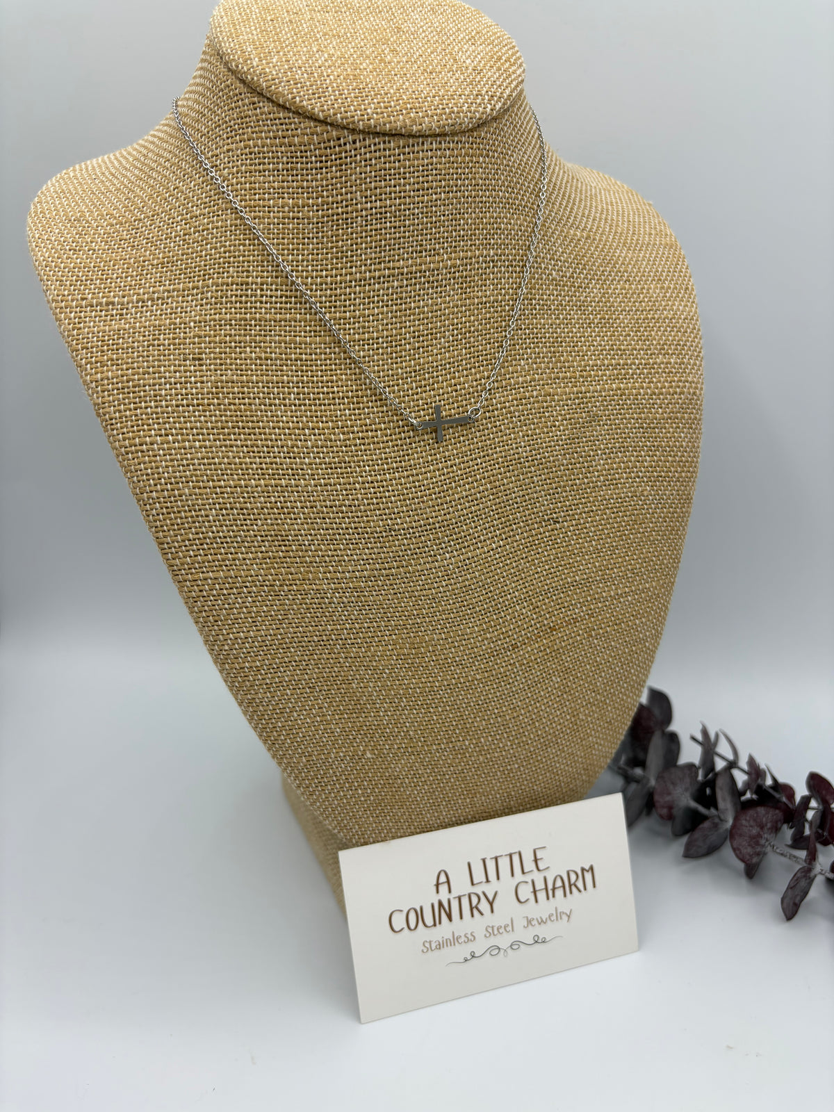 Silver Cross 16" Stainless Steel Necklace
