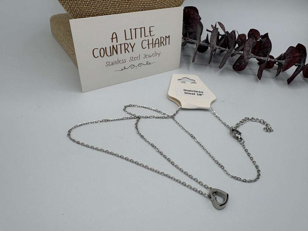 Precious Heart 18" Stainless Steel Necklace