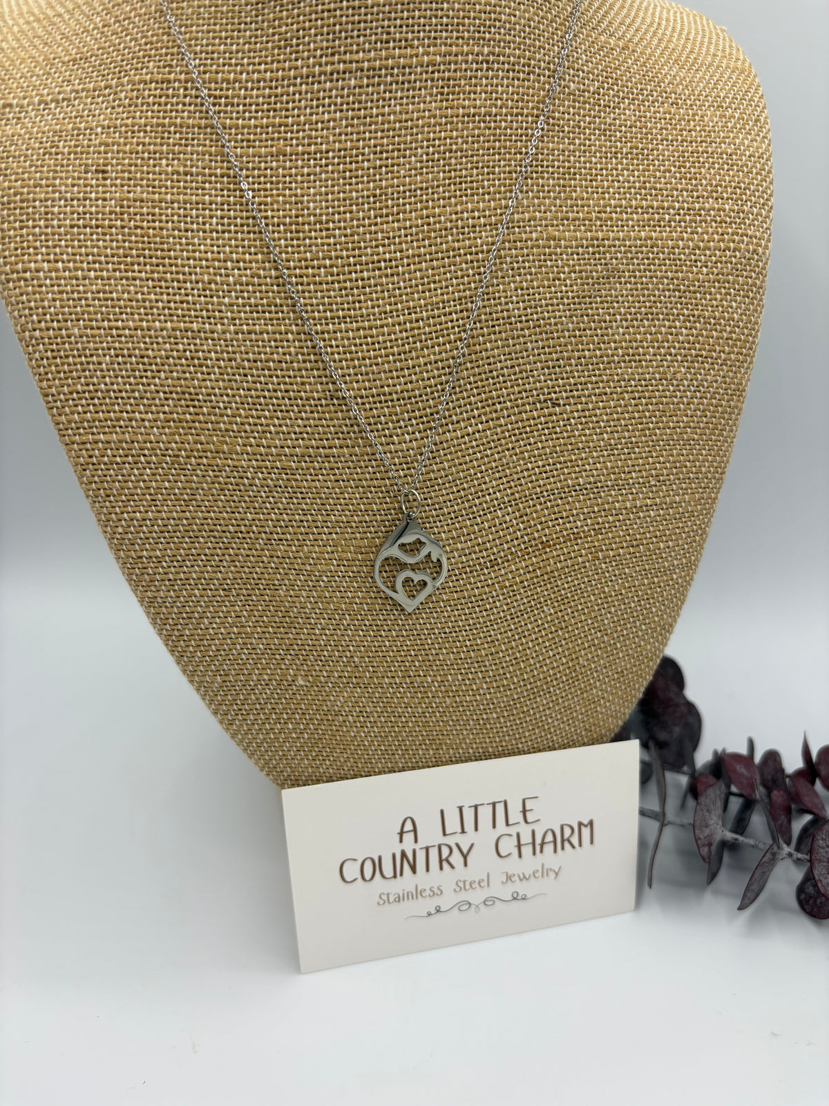 Garden Heart 20" Stainless Steel Necklace