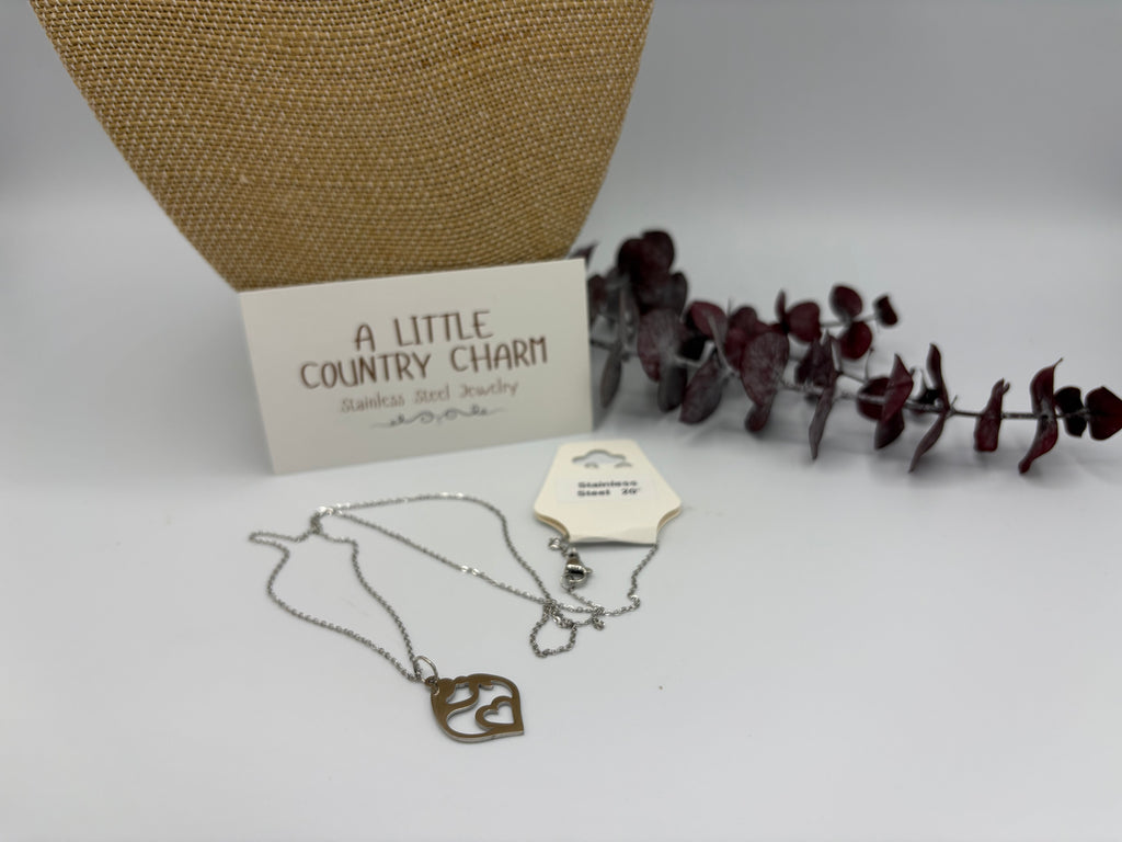 Garden Heart 20" Stainless Steel Necklace