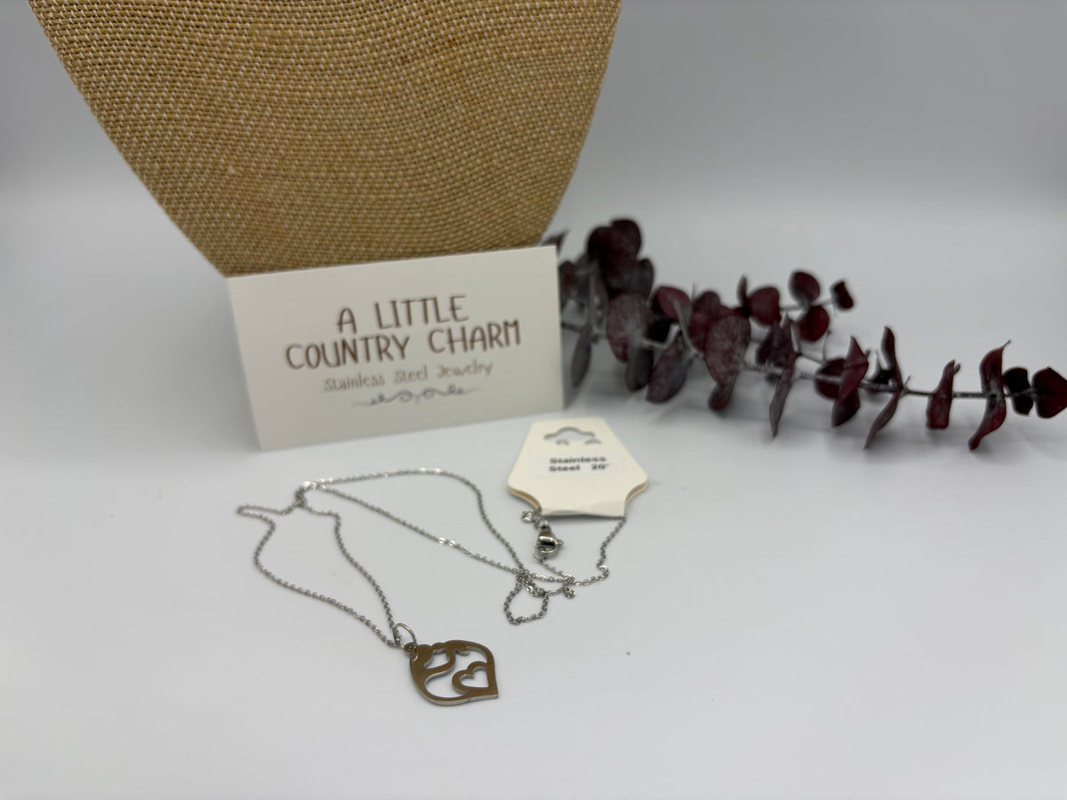 Garden Heart 20" Stainless Steel Necklace