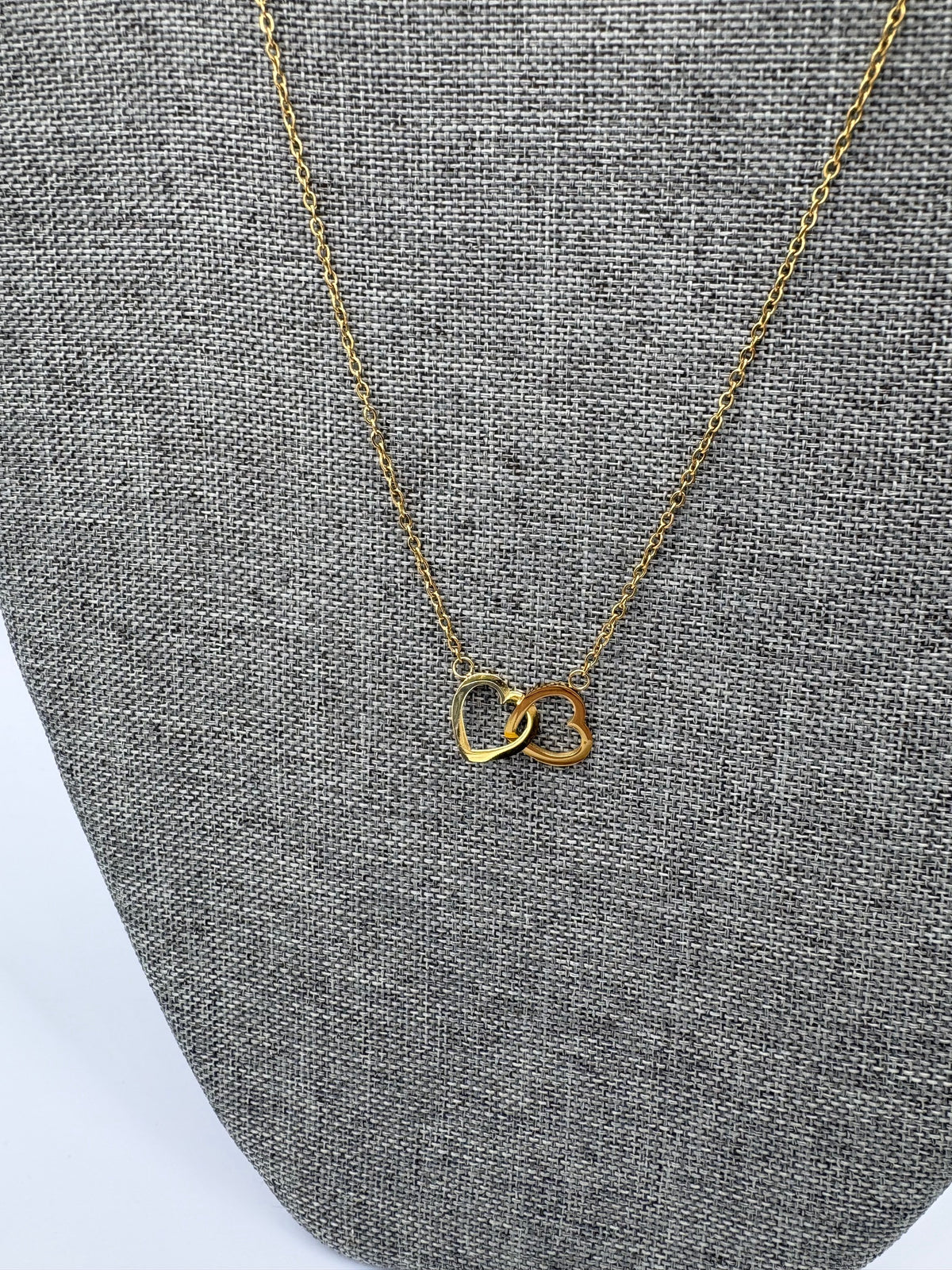 Interlocking Hearts 18" Stainless Steel Necklace